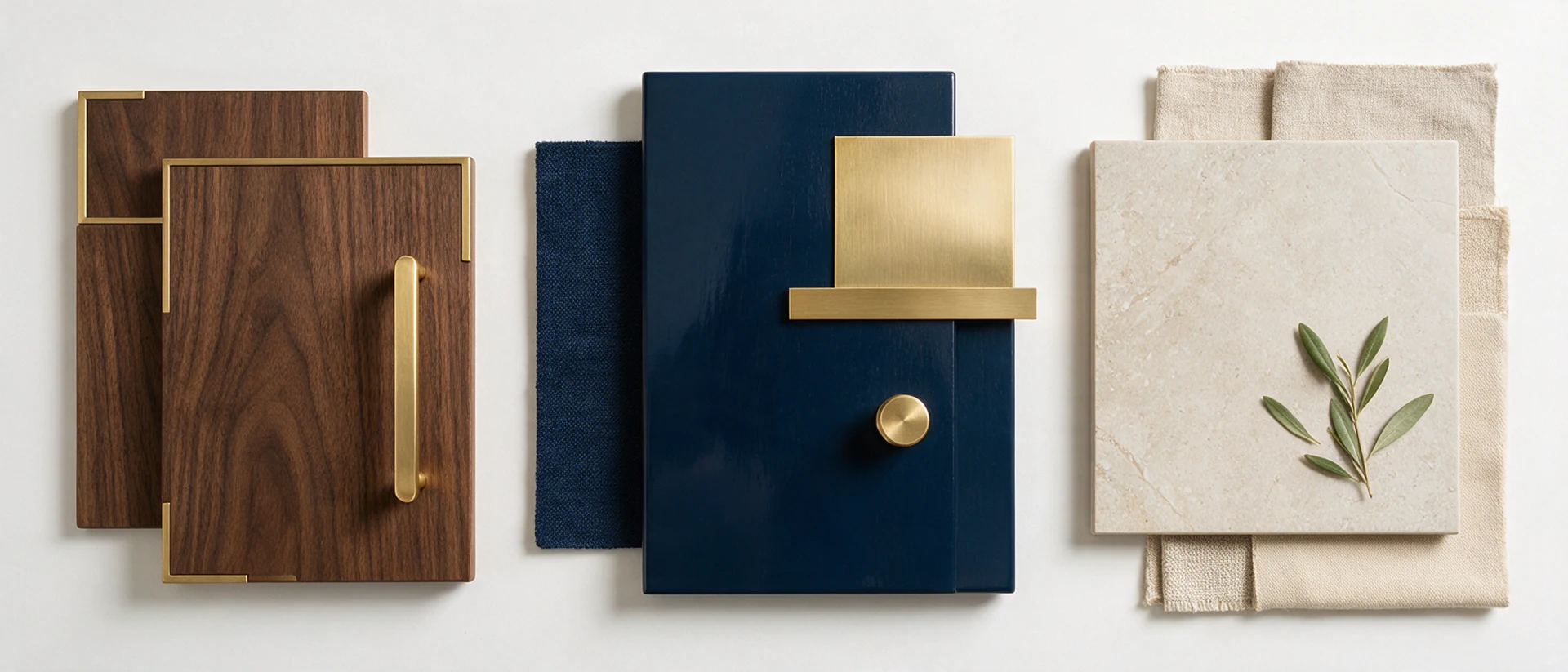 Concept Visualization — Moodboard Office, drei Materialregister