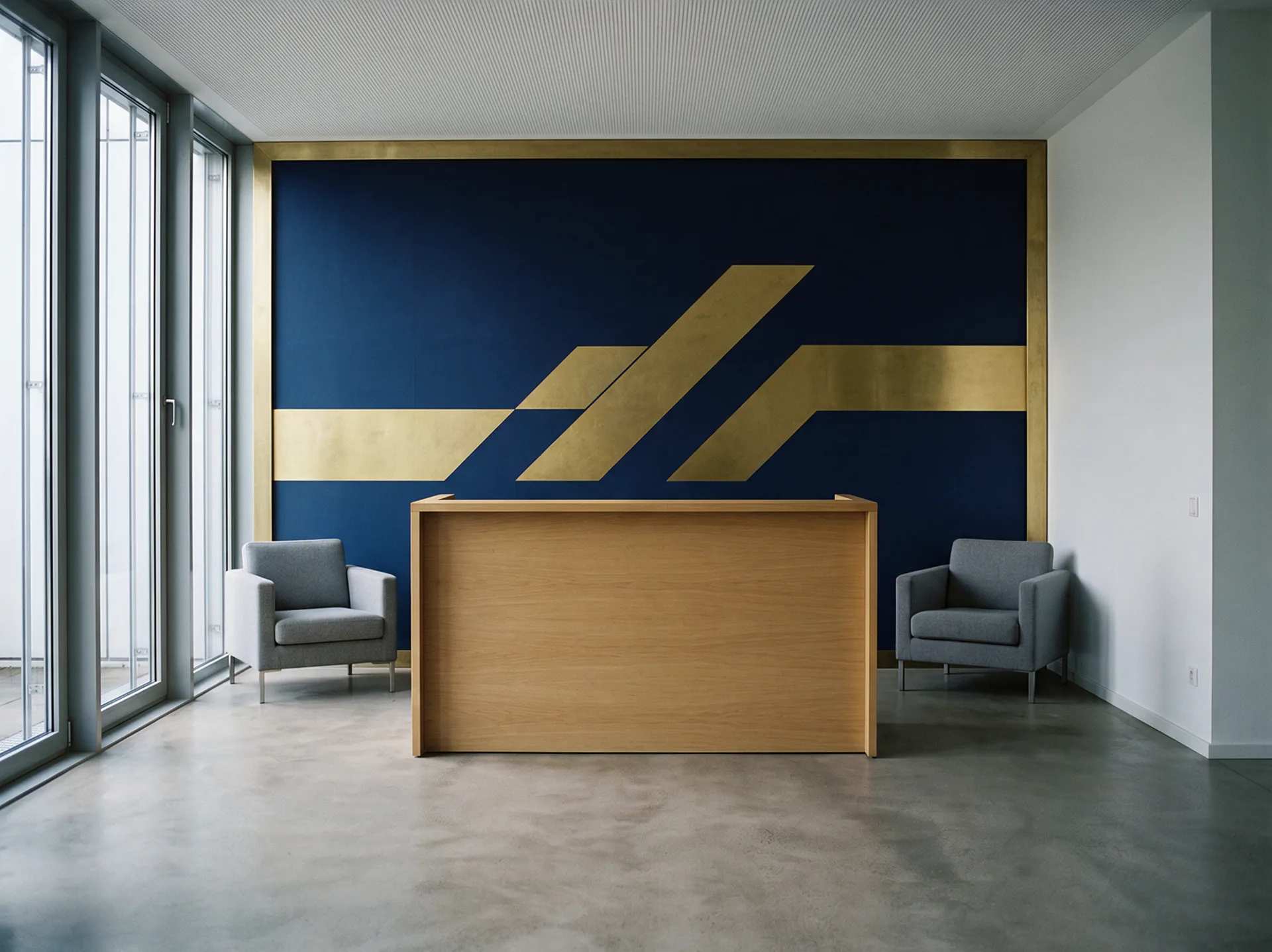 Concept Visualization — Signature / Brand Wall, flaches Druckmotiv